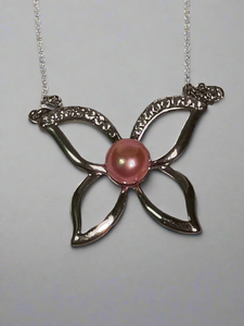 Pre mounted Butteryfly ss/cz necklace