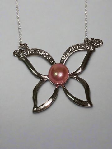 Pre mounted Butteryfly ss/cz necklace