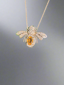 CZ Bee Necklace/Brooch pre mounted