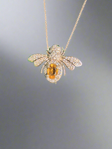 CZ Bee Necklace/Brooch pre mounted