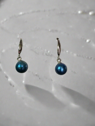 Pre mounted Blue drop earrings