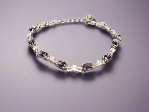 Amethyst & cz bracelet SS