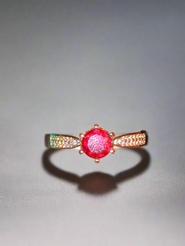 Pre mounted Ruby Ring ss over 14k