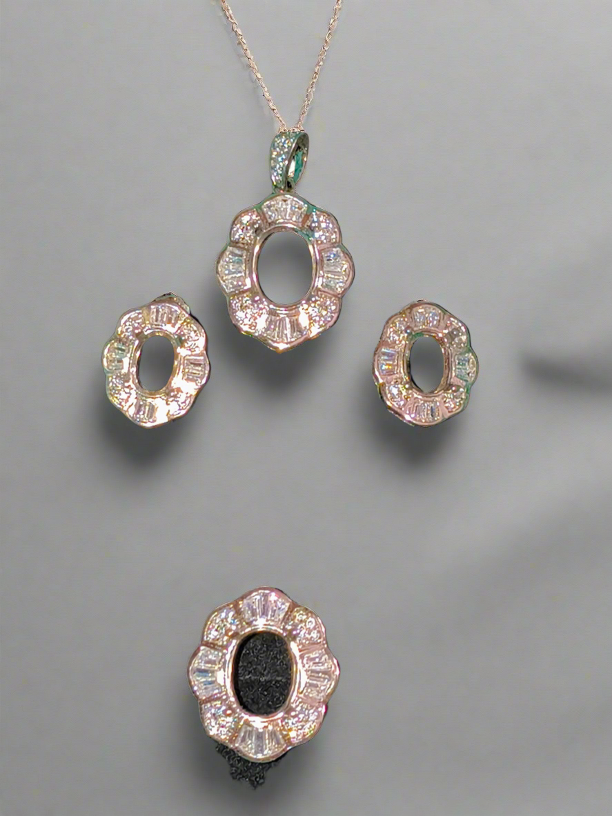 Gemstone setting SS with cz