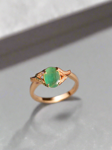 Emerald Ring w/ rose gold & cz