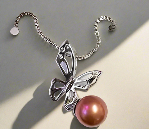 pre mounted SS butterfly Edison necklace
