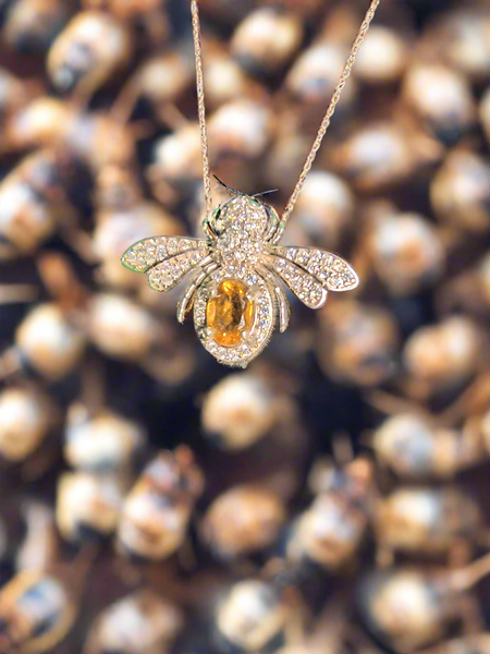 CZ Bee Necklace/Brooch pre mounted