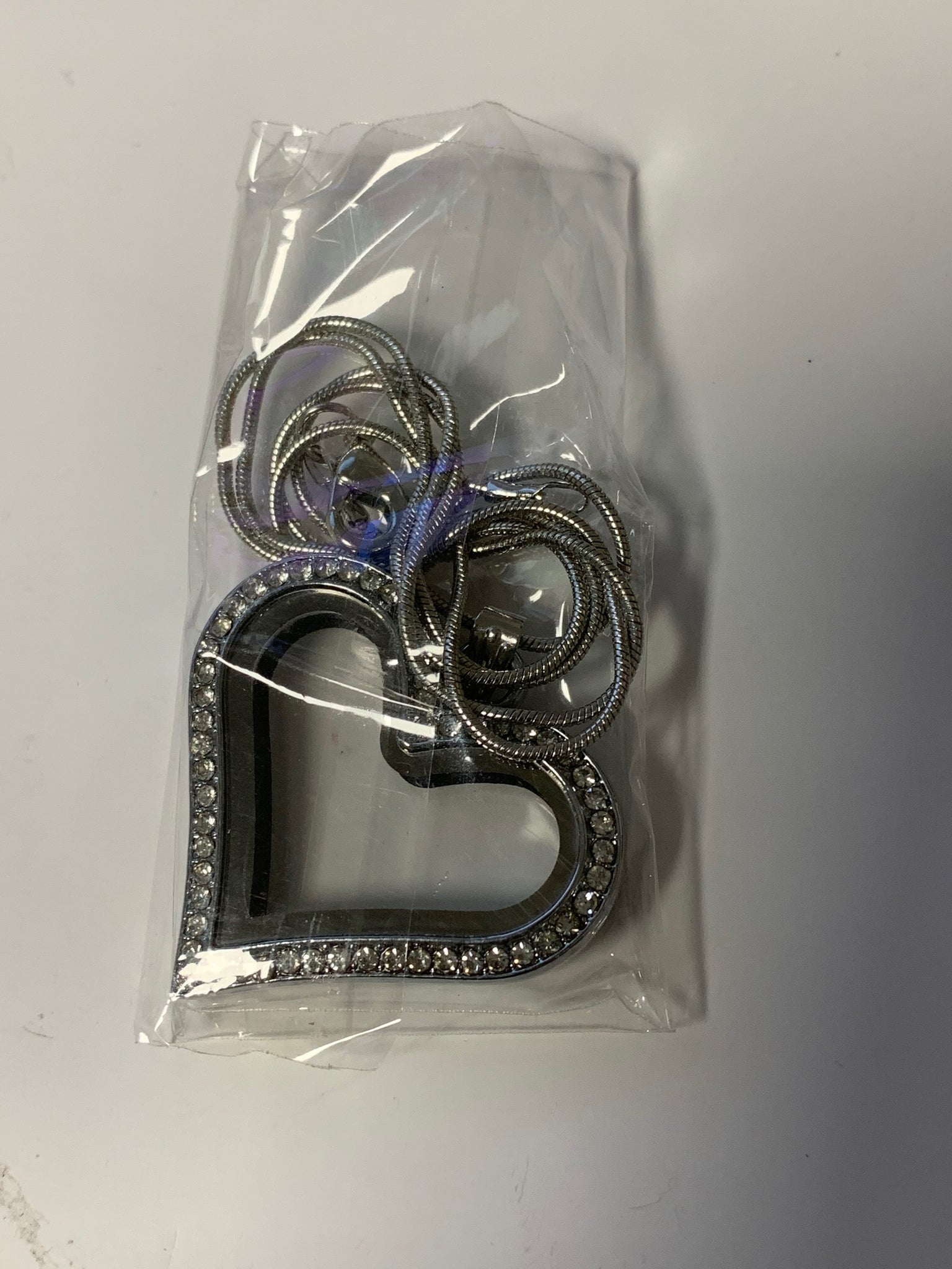 Large Heart Gem Locket with Stones