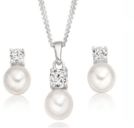 Cubic Zirconia Necklace & Earring SS Mount Set