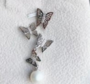 Butterfly Meadow sterling silver pearl mount