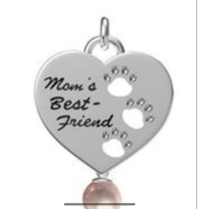 Moms Best Friend Sterling Silver Pearl Mount